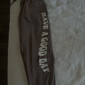 Garage Brown Joggers with Slogan
